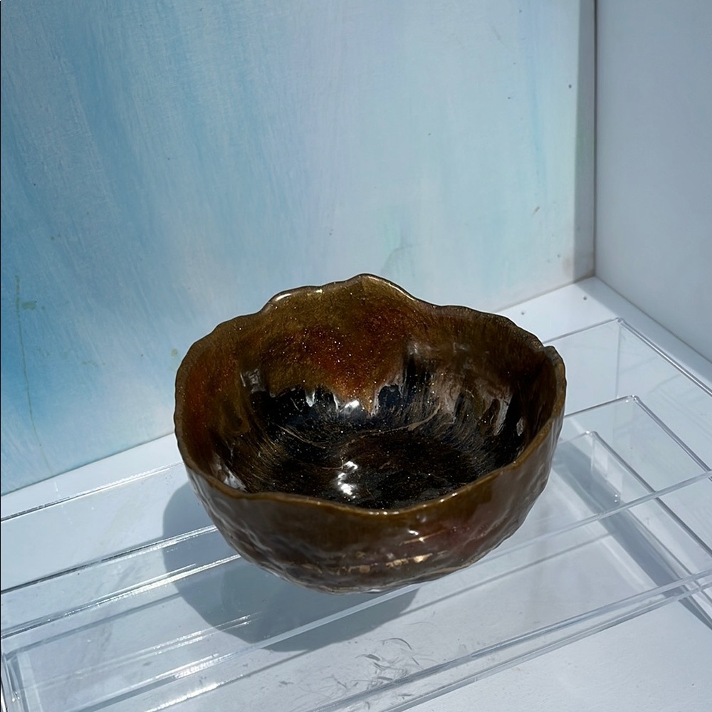 Elegant black and gold epoxy resin Bowl